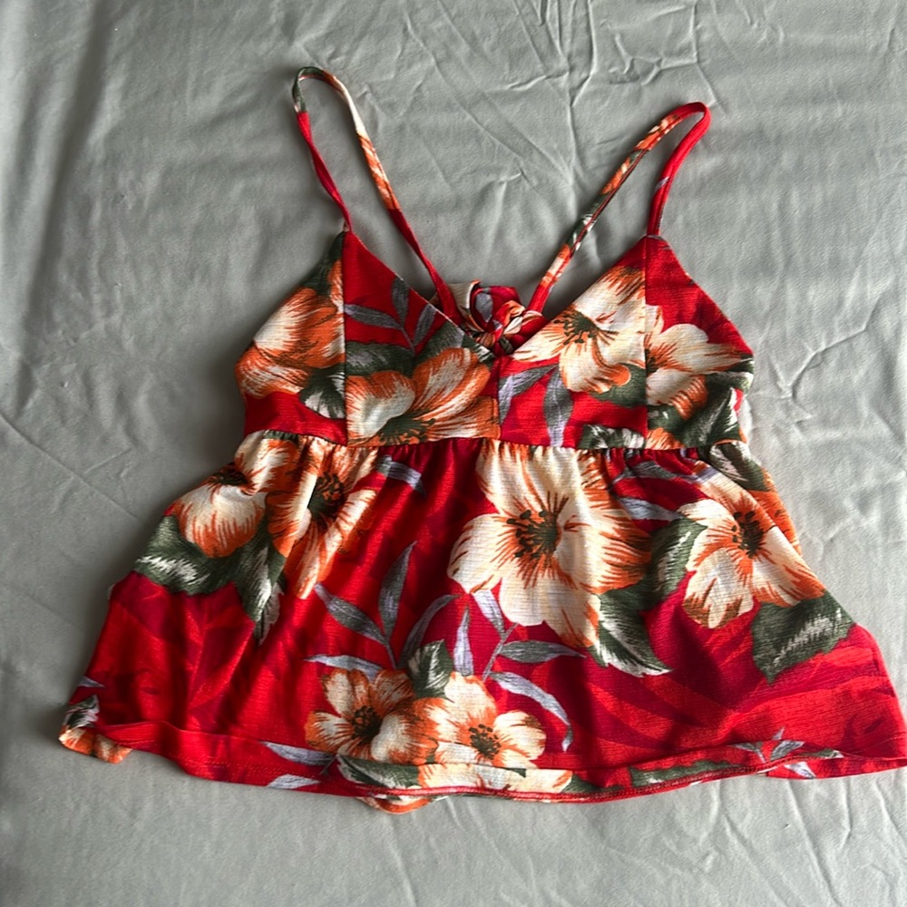 Cotton On - Red Floral Pattern Top